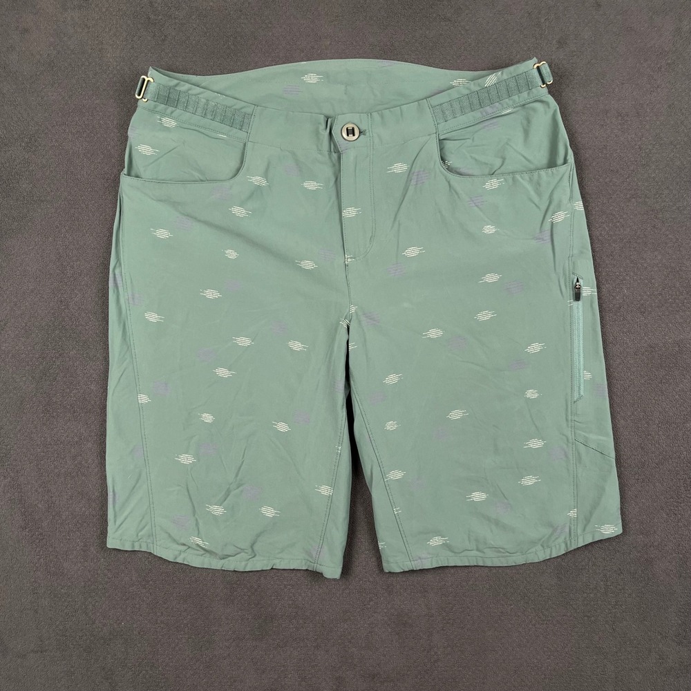 Patagonia Dirt Craft Bike Shorts Womens 14 Green Geometric Mountain Biking 24587